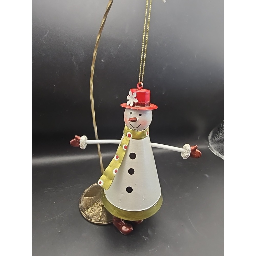 Snowman‎ Metal Hanging Christmas Ornament Red, White, Green